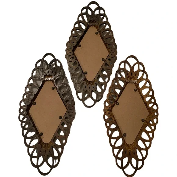 Vintage Burwood Wall Art 1975 - Set of 3 Cottage Chic Hangings - Picture 2 of 5